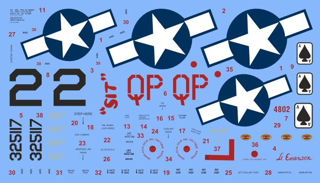 North American  P-51C Mustang -"Sit" истребитель USAAC + детали из смолы — 4802-dec