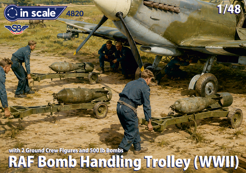 RAF Bomb Handlling Trolley (WWII)  и две фигуры