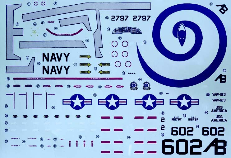 Grumman E-2 Hawkeye "Super Fudd" - самолёт ДРЛО, 4 варианта маркировки — decal