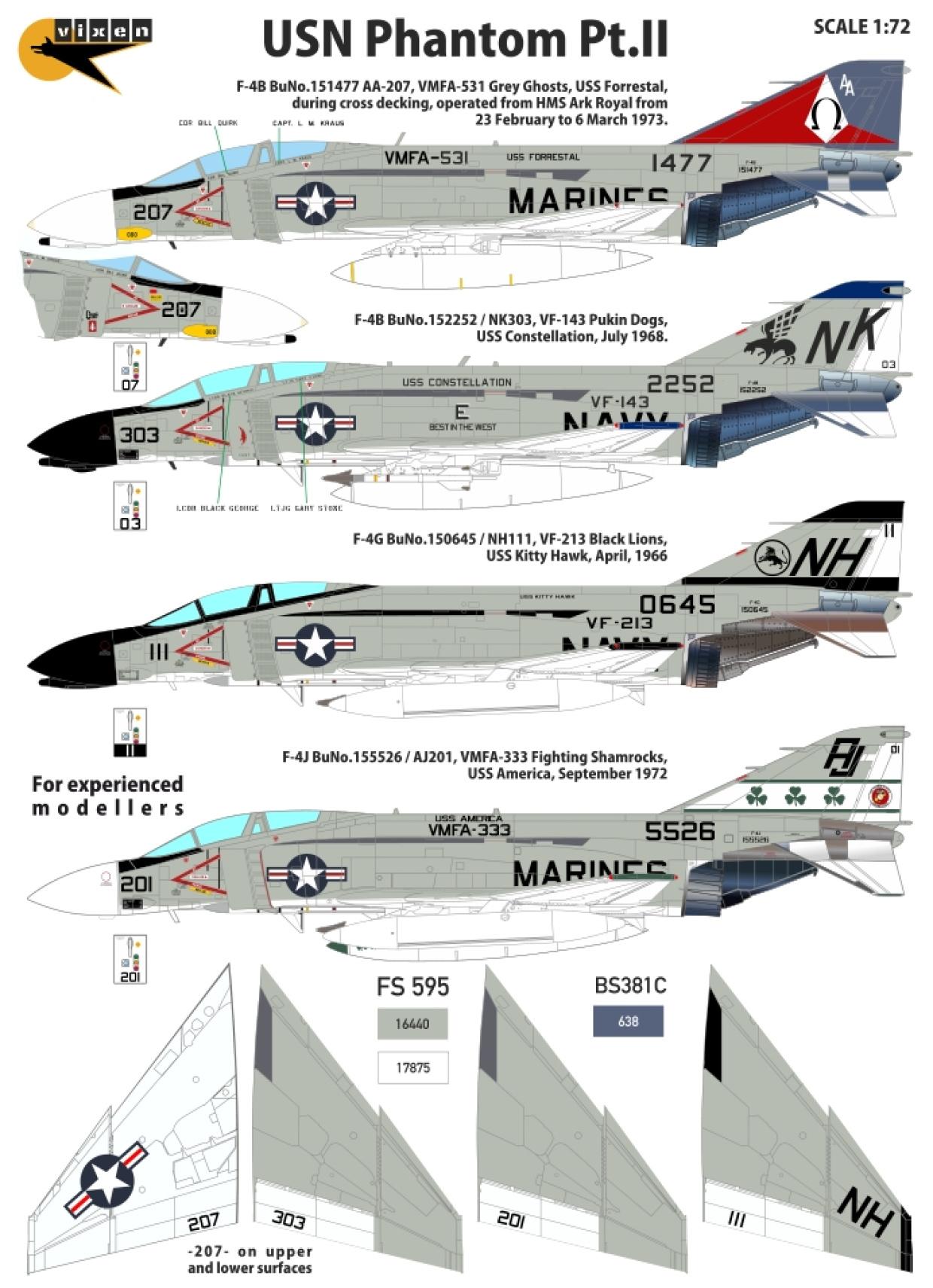 McDonnell F-4B Phantom USMC - истребитель морской пехоты США — full_72036-1-72-mcdonnell-f-4b-phantom-ii-2